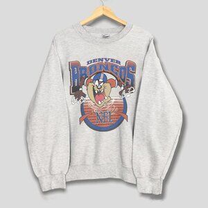 Vintage Denver Broncos NFL Taz Looney Tunes Sweatshirt, Denver Football Shirt